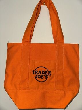 Trader Joe's Orange Mini Canvas Tote Bag